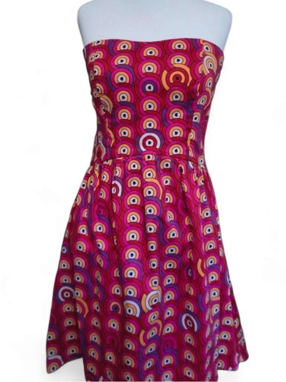 Vintage Farm Rio strapless circular psychedelic print size xs/small